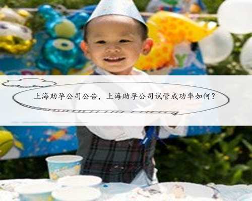 上海助孕公司公告，上海助孕公司试管成功率如何？